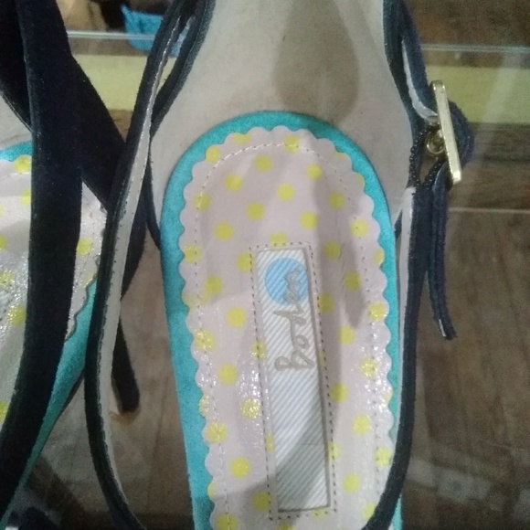 New Boden "Alice" Purple and Navy Tasselled Heels - Picture 8 of 8